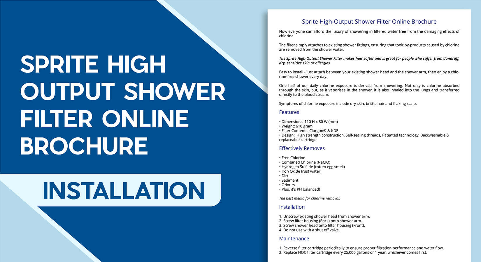 Sprite High-Output Shower Filter Online Brochure