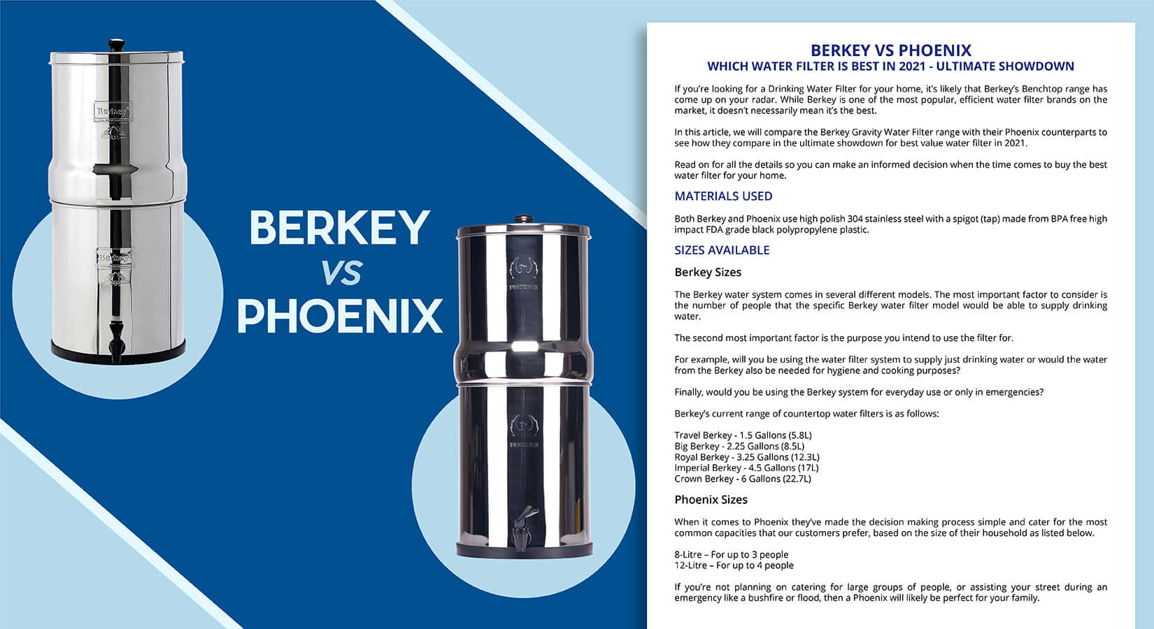 Berkey vs Phoenix Which Water Filter Is Best In 2021 - Ultimate Showdown