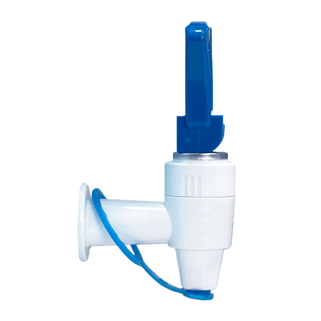 A Filteroo Blue Tap from the Filteroo brand, featuring a lever handle and wall flange, is set against a simple background, making it an ideal replacement option for anyone upgrading their gravity water filter systems.
