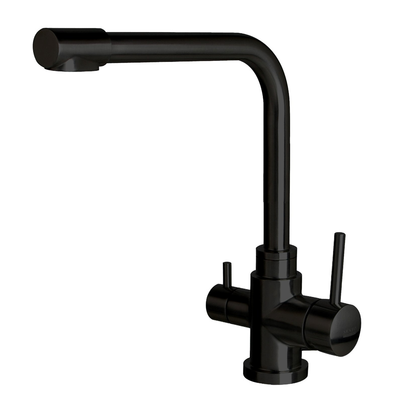Short Square Neck - 3 Way Mixer Tap - Black