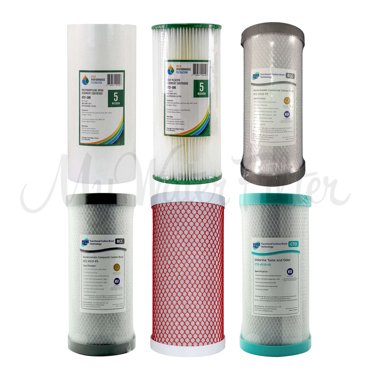 MWF 10" x 4.5" Twin Water Filter Cartridge Pack