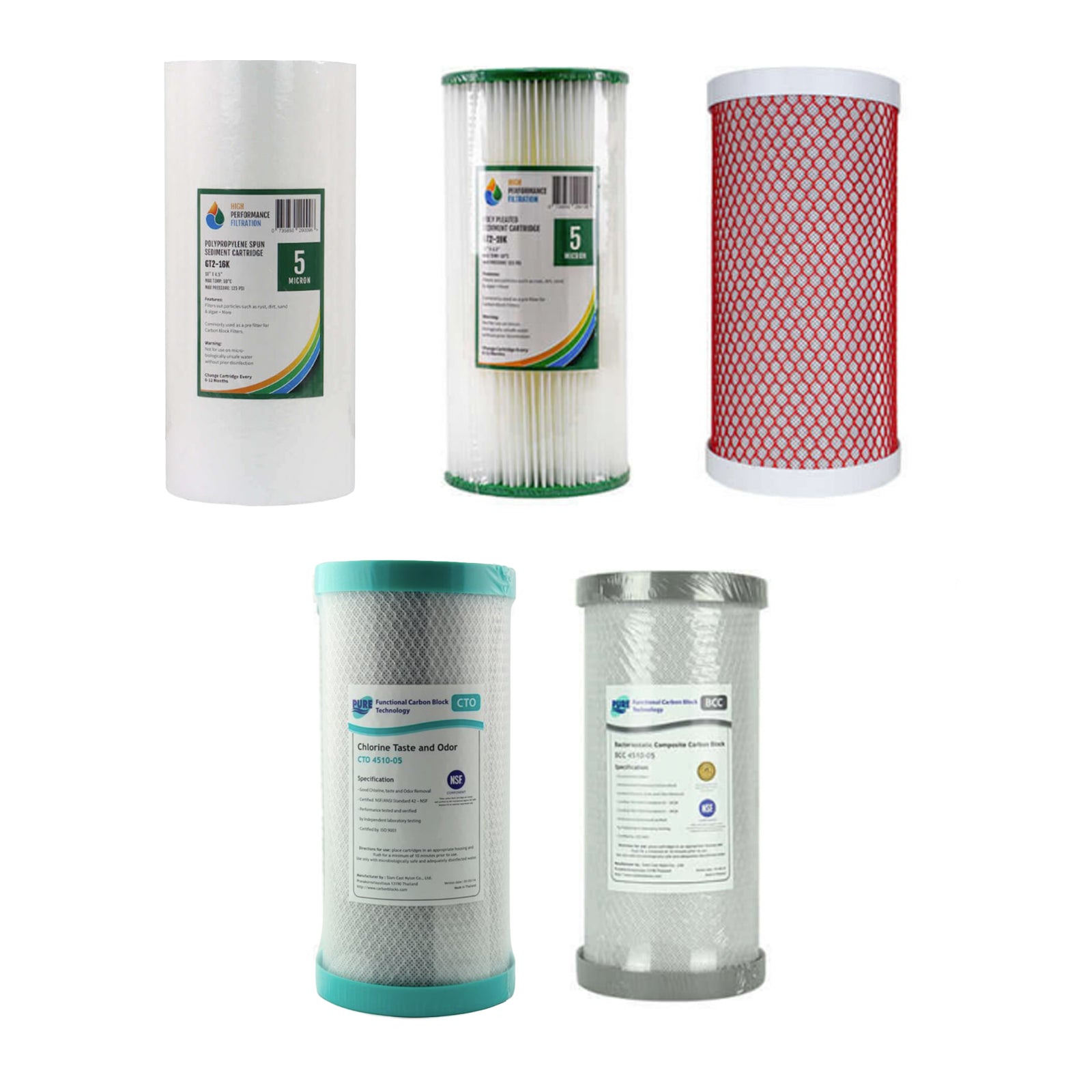 MWF 10" x 4.5" Single Stage Water Filter Cartridge Selection