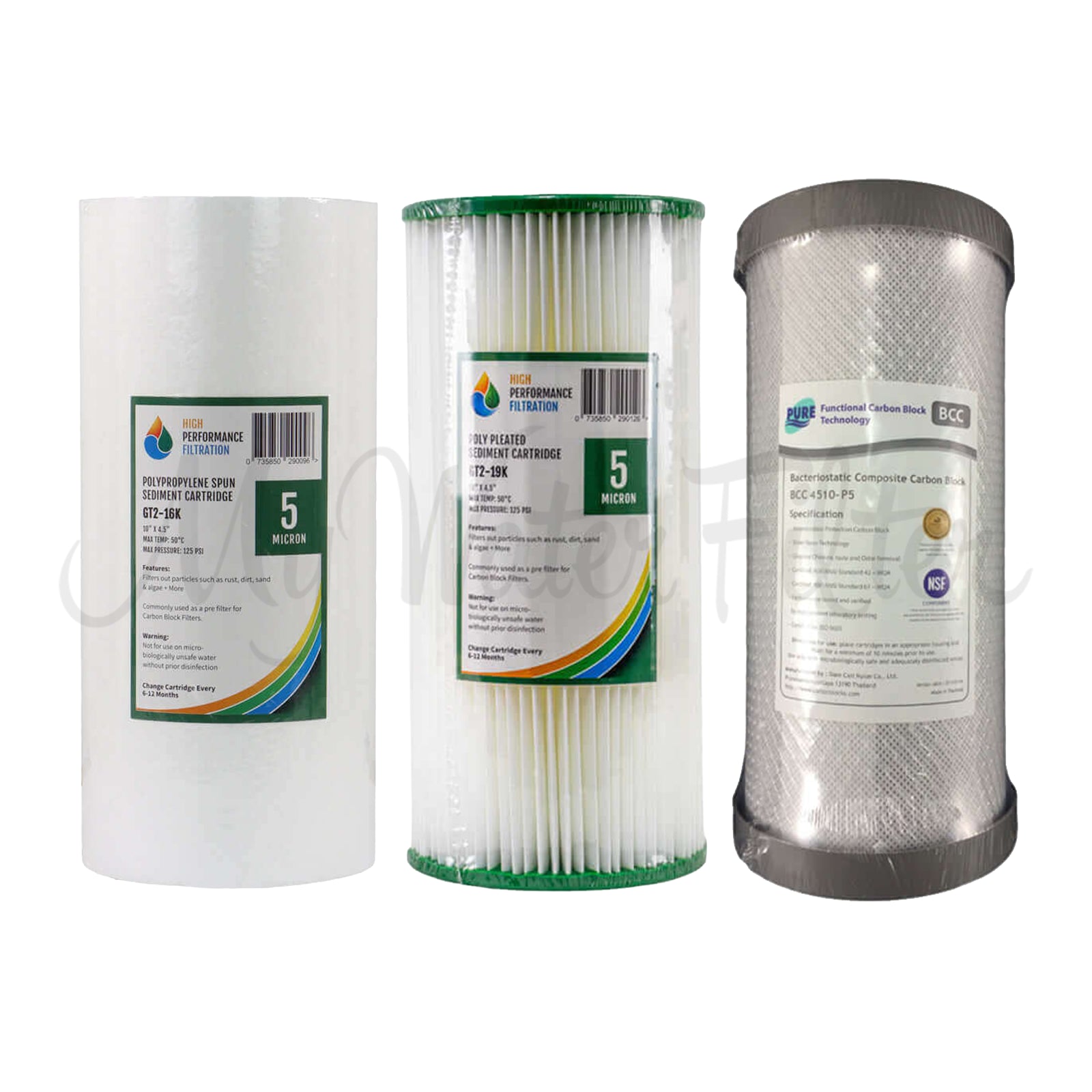 HPF 10" x 4.5" Single Stage Whole House Water Filter Cartridge Pack