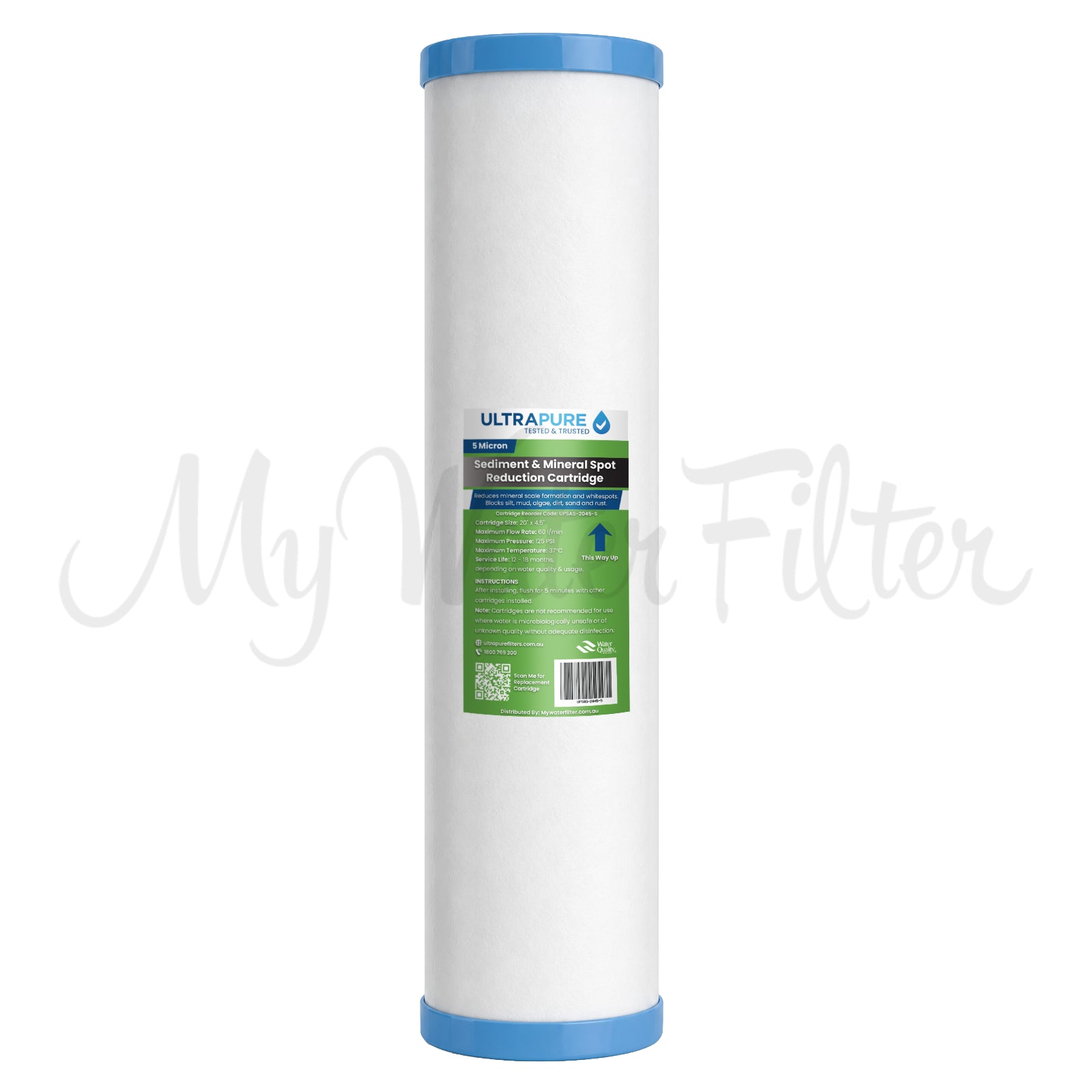 20 x 4.5" ULTRAPURE Sediment & Mineral Spot Reduction Cartridge with watermark