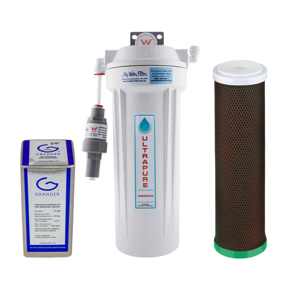 Grander Revitalisation Structured Water Device and ULTRAPURE Aragon 10" Single Stage Under Sink Water Filter System