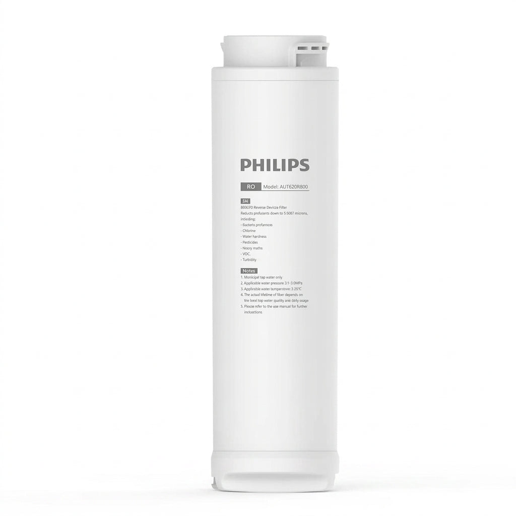 Philips model AUT620R800 RO 800GPD reverse osmosis water filter replacement cartridge, featuring Aquaporin Inside technology.