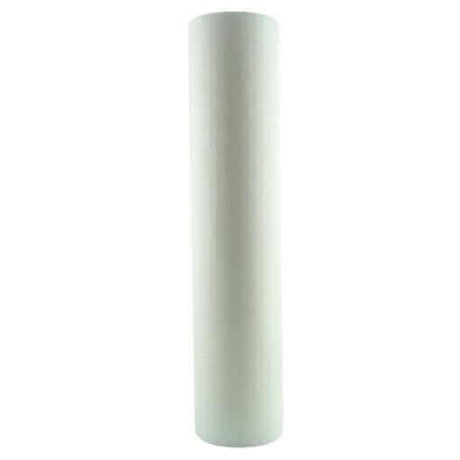 A tall, white cylindrical 20" x 4.5" polyspun sediment cartridge