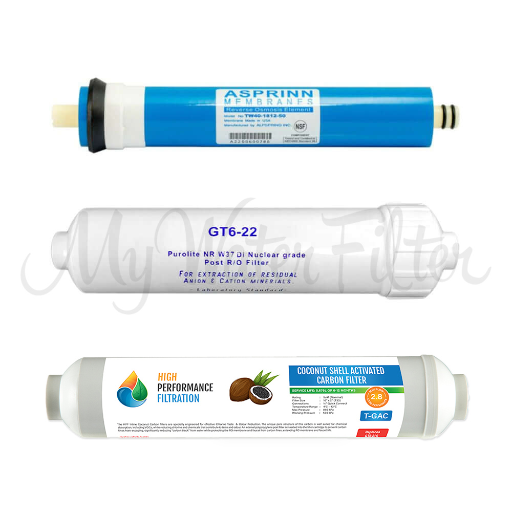 Replacement Cartridge Pack for Reverse Osmosis Aquarium Water Filter System with watermark