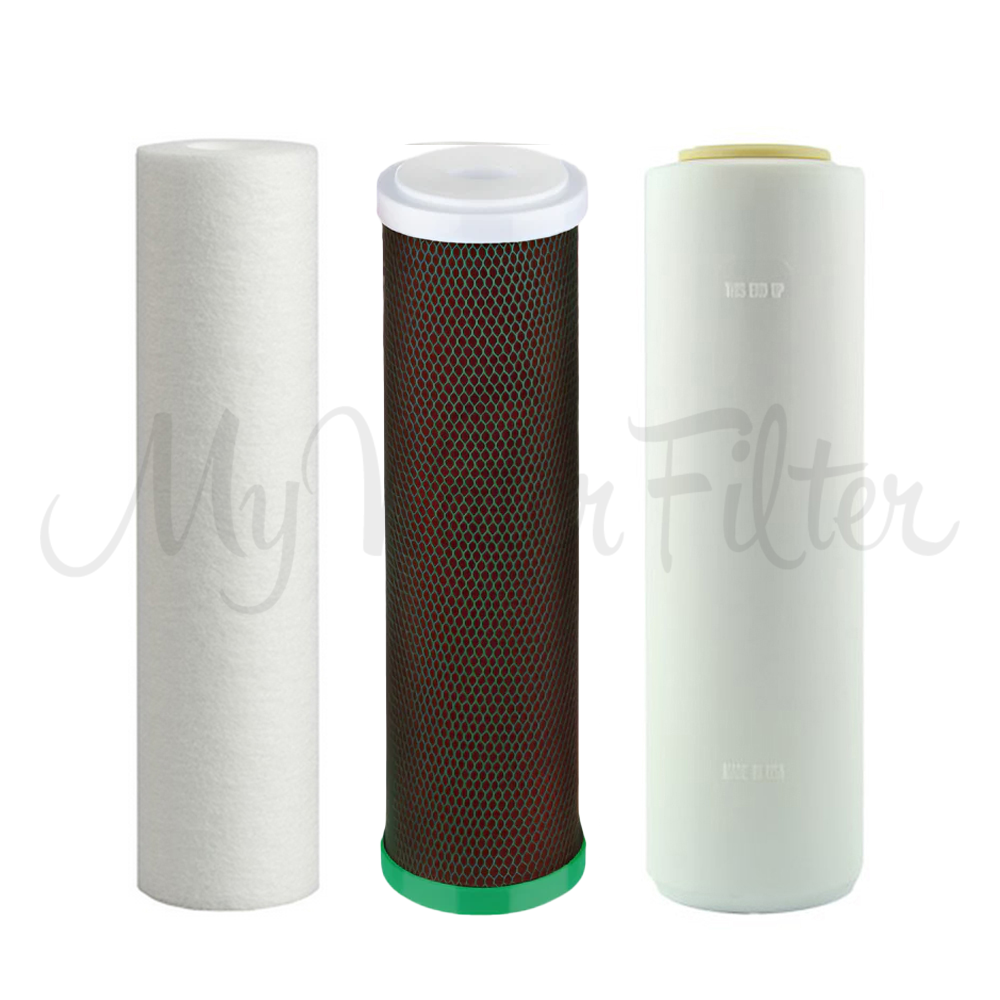 Replacement Cartridge Pack for ULTRAPURE Aragon 10" Triple Under Sink - Benchtop Water Filter with Low Alkaline & Sediment Protection with watermark
