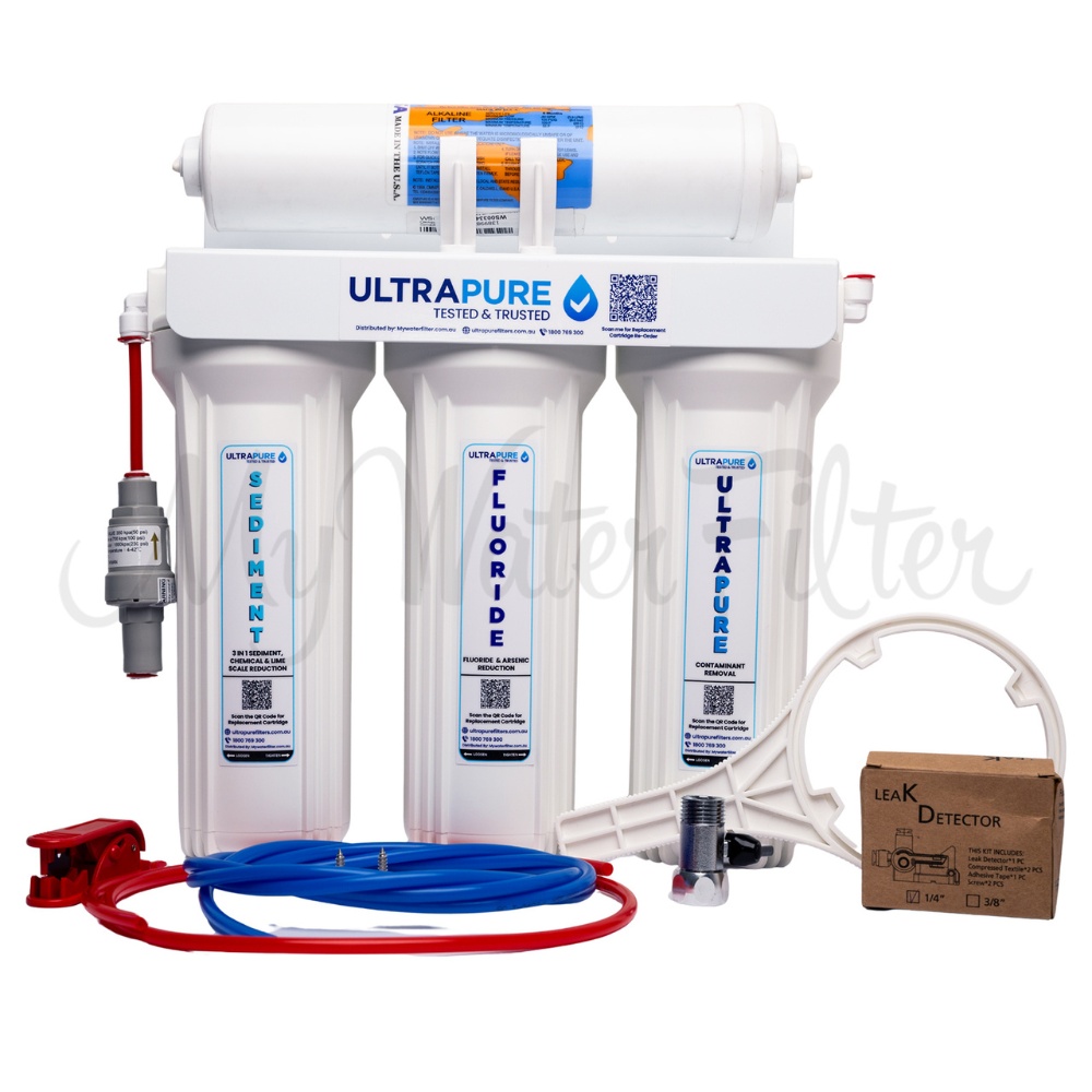 ULTRAPURE 10" Triple Under Sink Alkaline Water Filter System with Fluoride Reduction & Sediment Protection with watermark