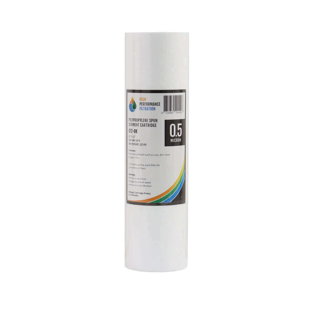 White cylindrical polyspun sediment replacement cartridge for the Twin Stage 10