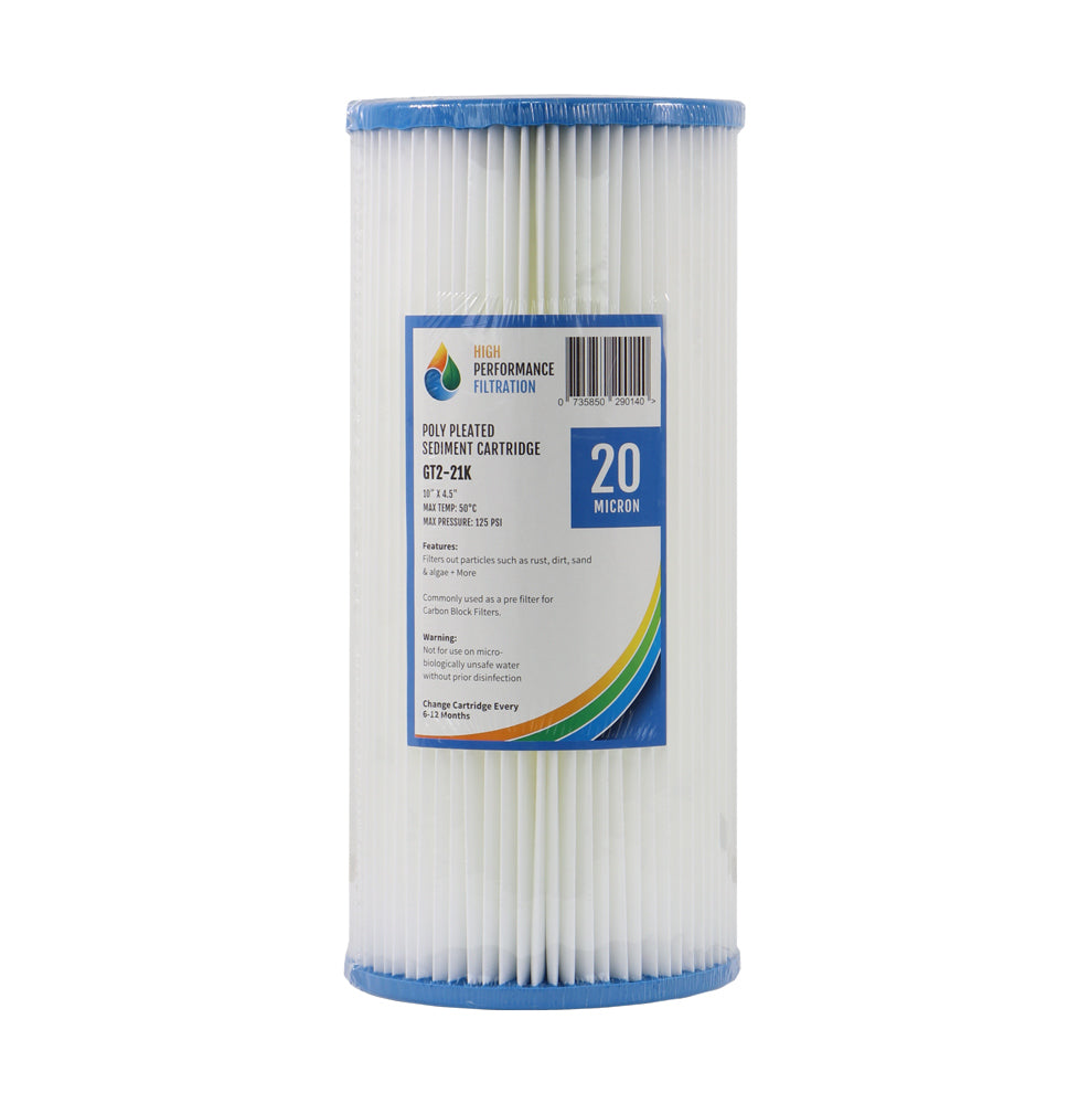HPF Pleated Sediment Whole House Water Filter Replacement Cartridge 10" x 4.5"