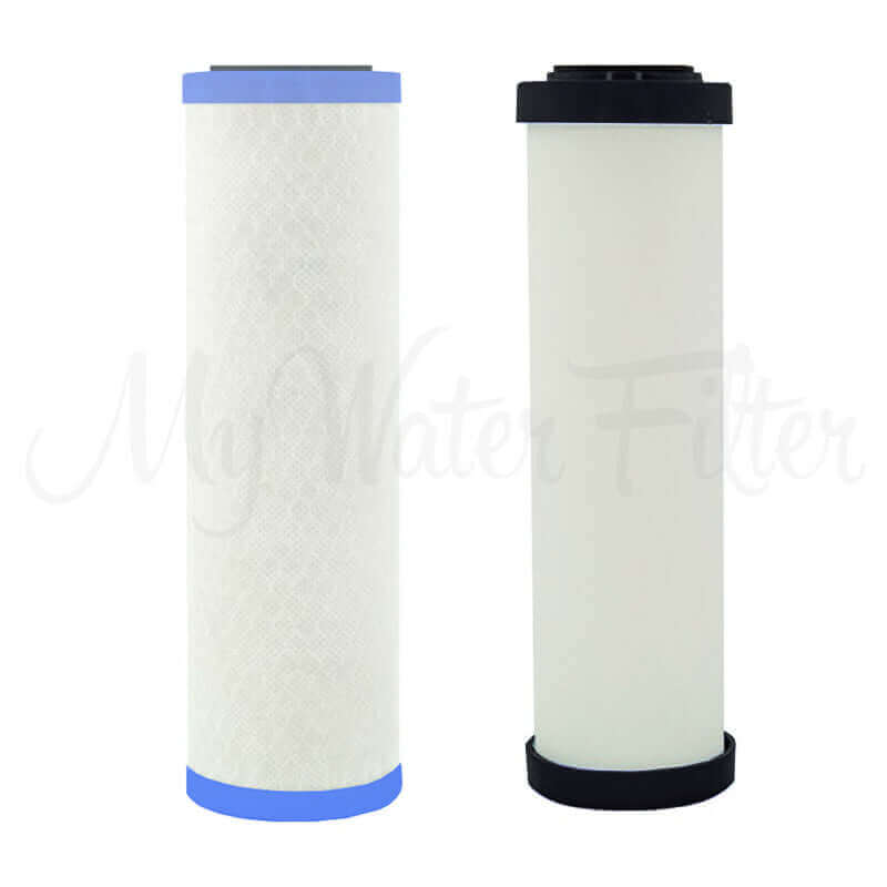 A Doulton Ultracarb ceramic water filter replacement cartridges in 10 inch by 2.5 inch with double carbon