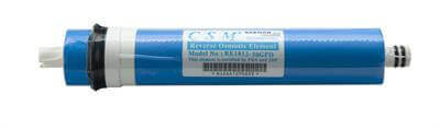 Blue AquaPro RO Membrane cartridge with connectors on both ends; a replacement for the Multi 4 Stage Reverse Osmosis Under Sink Water Filter System.