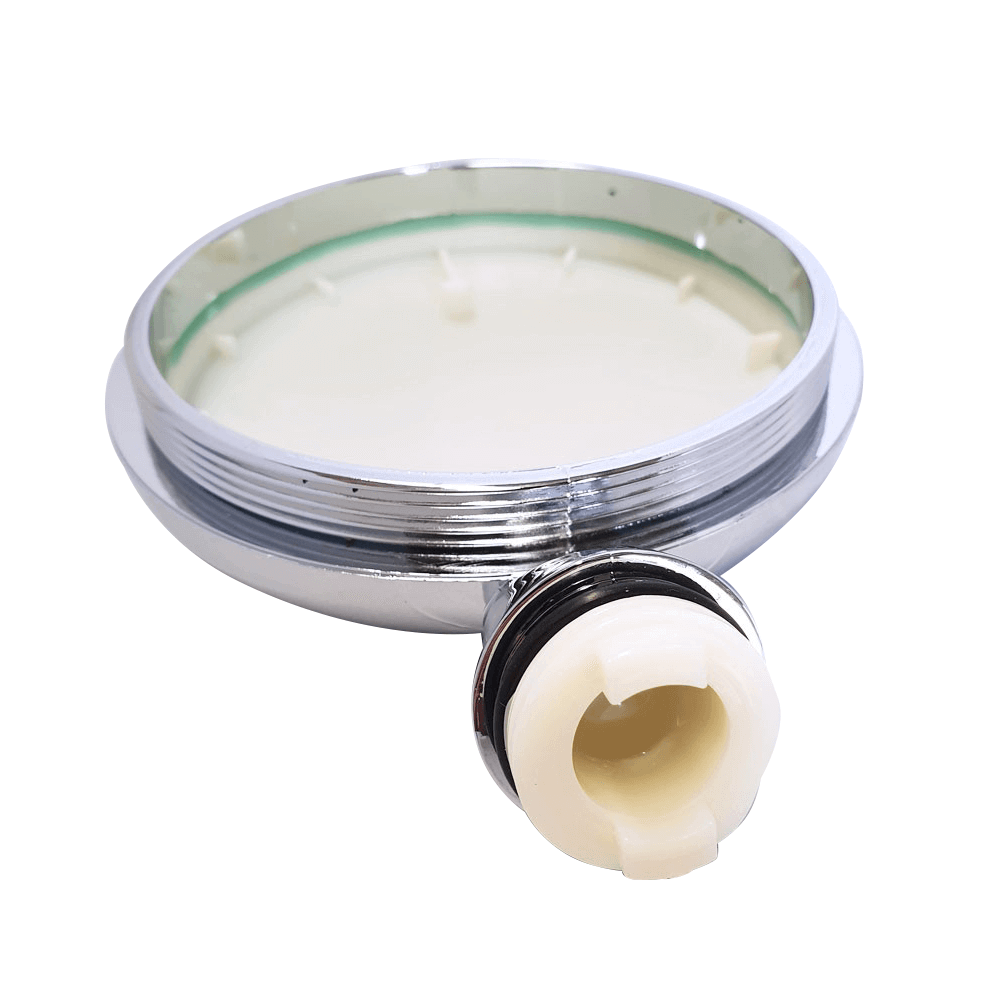 A close-up of the Aroma Sense Q Back Cover showcases, featuring a cream-colored interior and a rubber gasket. Enjoy the innovative Aroma Sense Q technology with every shower.