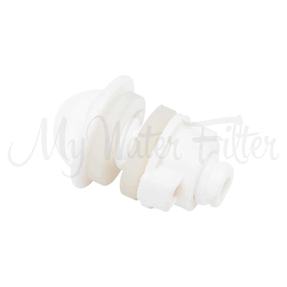 Close-up of a Berkey White Blocking Plug on a plain background.