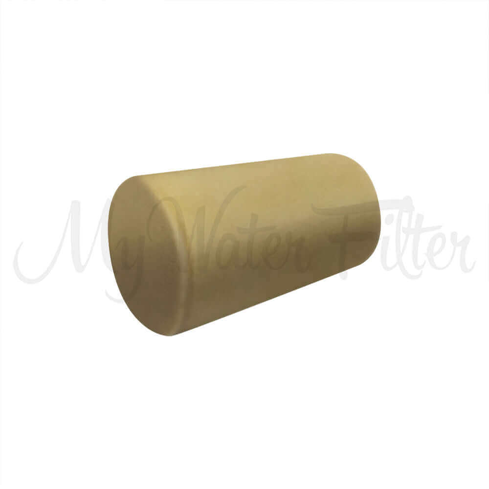 A Berkey rubber blocking plug in beige rests on a white background.