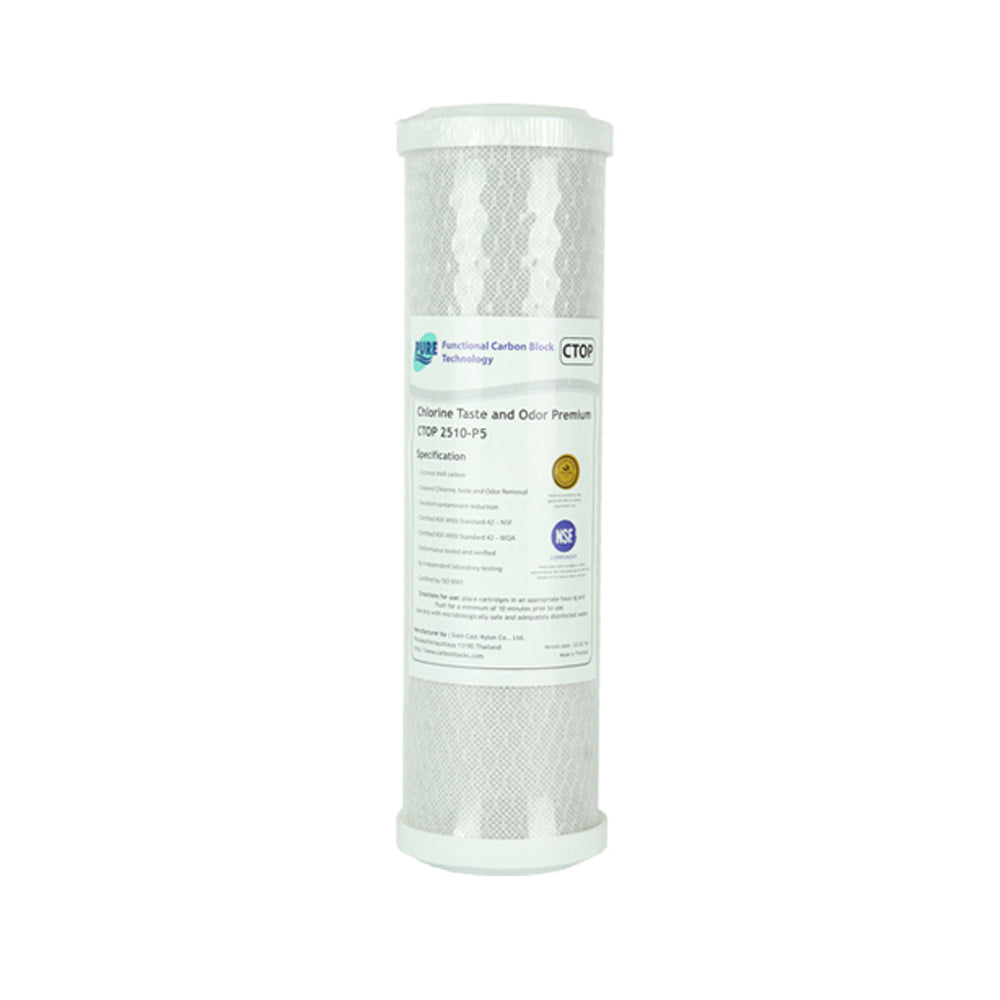 Pure CTOP 0.5 Micron Carbon Block Water Filter Replacement Cartridge 10