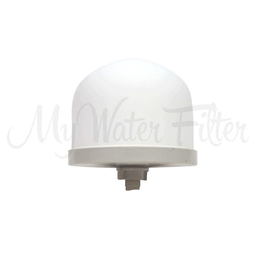 A white ceramic dome with a threaded base, this filter is part of the 6 Stage Multi Use pH Elevation Benchtop Gravity Water Filter, perfect for enhancing any water filtration system.