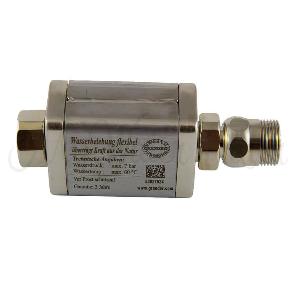 Grander Flexible Unit: a metal rectangular device featuring technical details and connectors at both ends.