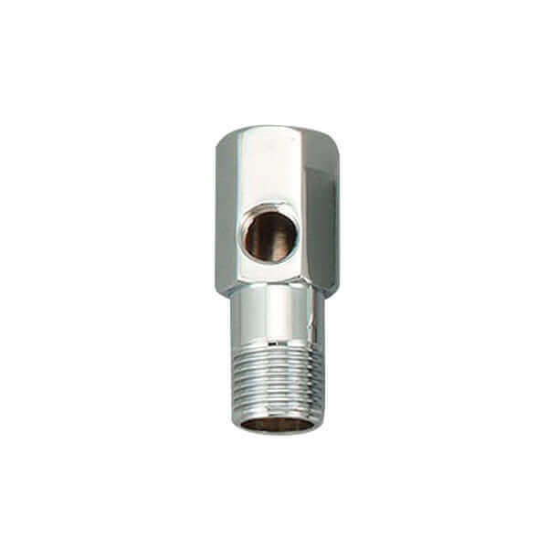 1/2" Male Thread x 1/2" Female Thread x 1/4" Female Thread for Ball Valve for Cold Water Line Access, featuring a chrome-plated metal T-adapter with threaded ends