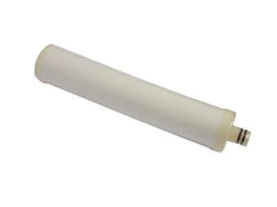 The AquaPro Replacement Cartridge Pack, from the AquaPro Multi 4 Stage Reverse Osmosis Under Sink Water Filter System, features a white cylindrical filter cartridge with a threaded end for water filtration.