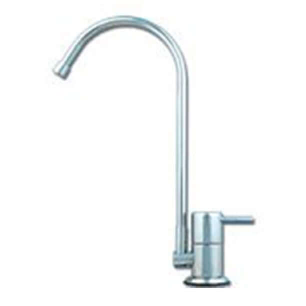The Euro High Loop Water Filter Faucet in chrome provides a sleek, modern design with stainless steel construction and features a high arc and single lever handle.