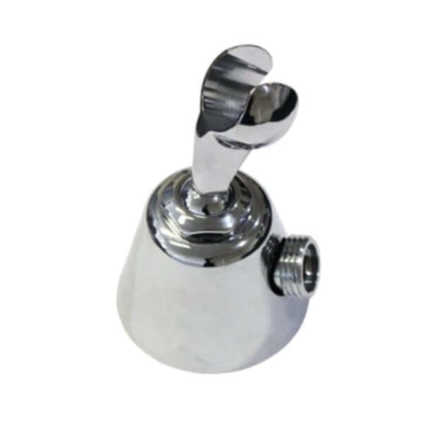The Aroma Sense Q shower head holder bracket, presented against a white backdrop, includes an adjustable spout and a side attachment point.