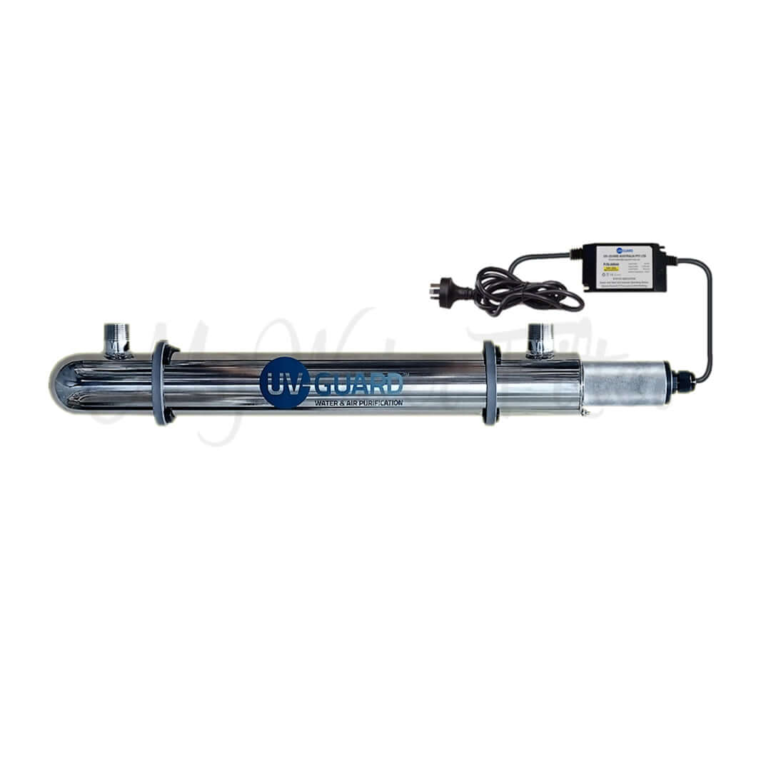 UV Guard UVG SLT30 30 Watt Under Sink Ultraviolet Light System - 34 LPM with a metallic cylindrical body and attached controller