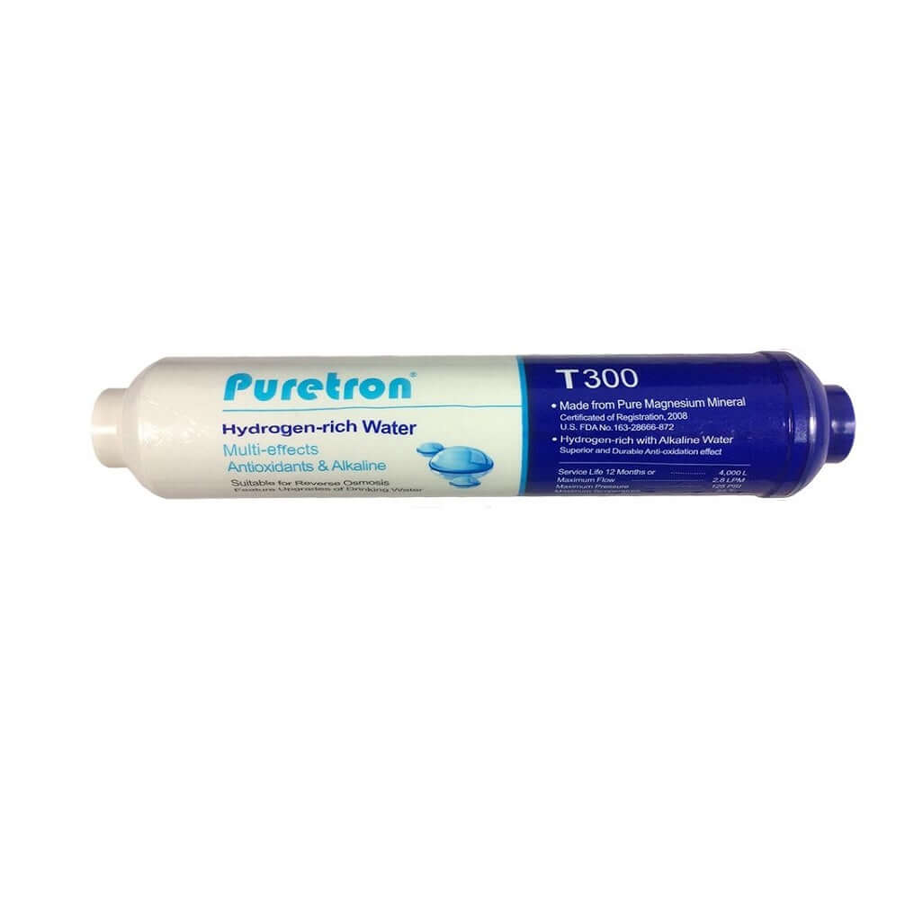 Replacement Cartridge Pack for 6 Stage Portable Reverse Osmosis Water Filter System with Alkalising Filter, showcasing the Puretron T300 cartridge.