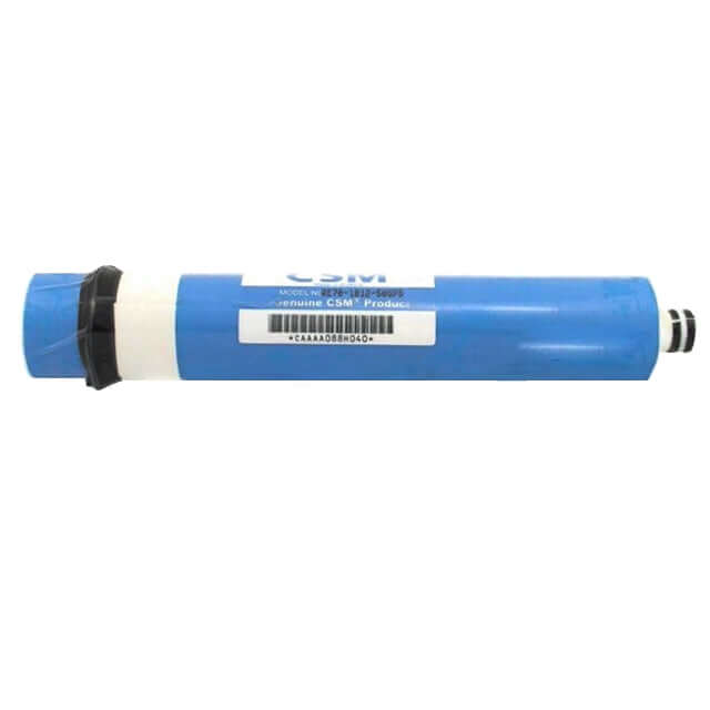 A blue cylindrical RO Membrane replacement cartridge for the Xstream 7 Stage Reverse Osmosis Water Filter System, featuring a white and black connector.