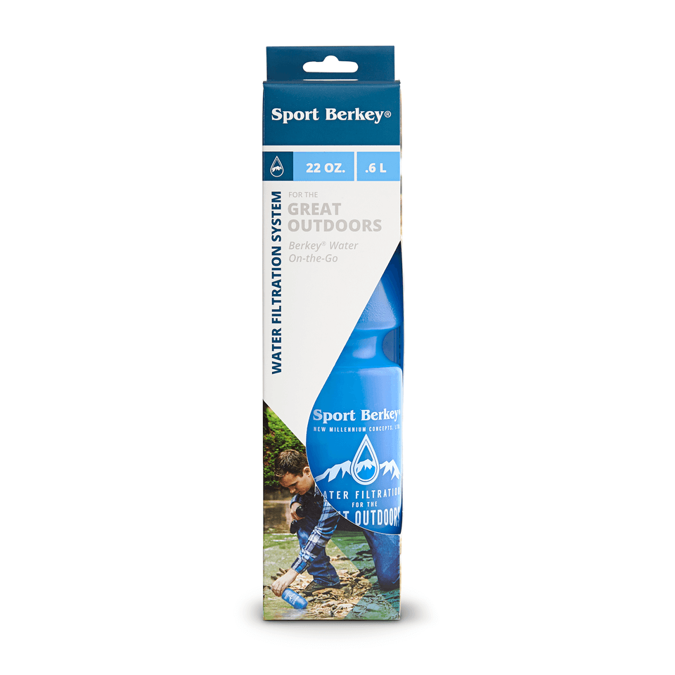 Package of Sport Berkey Bottle by Berkey, ideal for outdoor use, 22 oz.