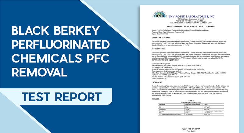 Black Berkey Perfluorinated Chemicals PFC Removal Test Report