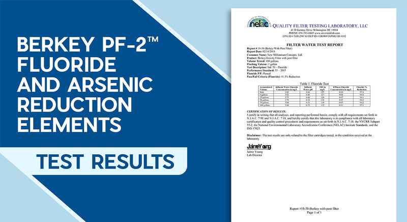 Berkey PF-2™ Fluoride And Arsenic Reduction Elements Test Results