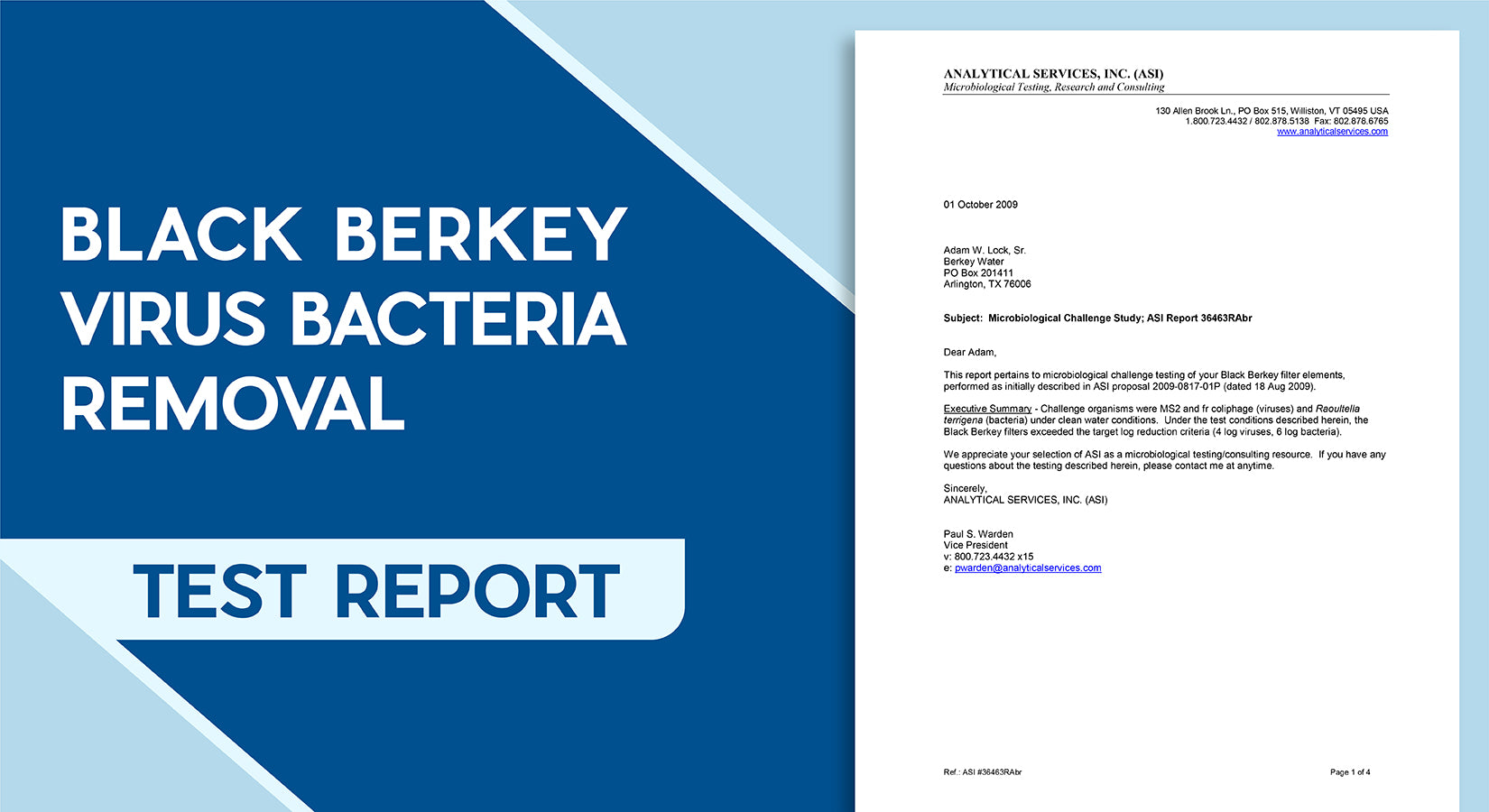 Black Berkey Virus Bacteria Removal Test Report