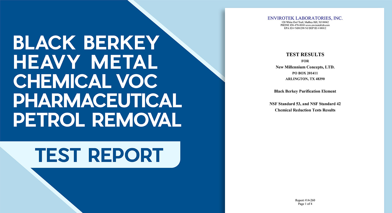 Black Berkey Heavy Metal Chemical VOC Pharmaceutical Petrol Removal Test Report