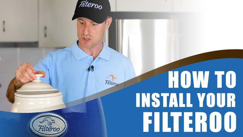 FILTEROO Gravity Fed Stoneware Water Filter with Ceramic/Carbon Cartridge - Installation Instruction