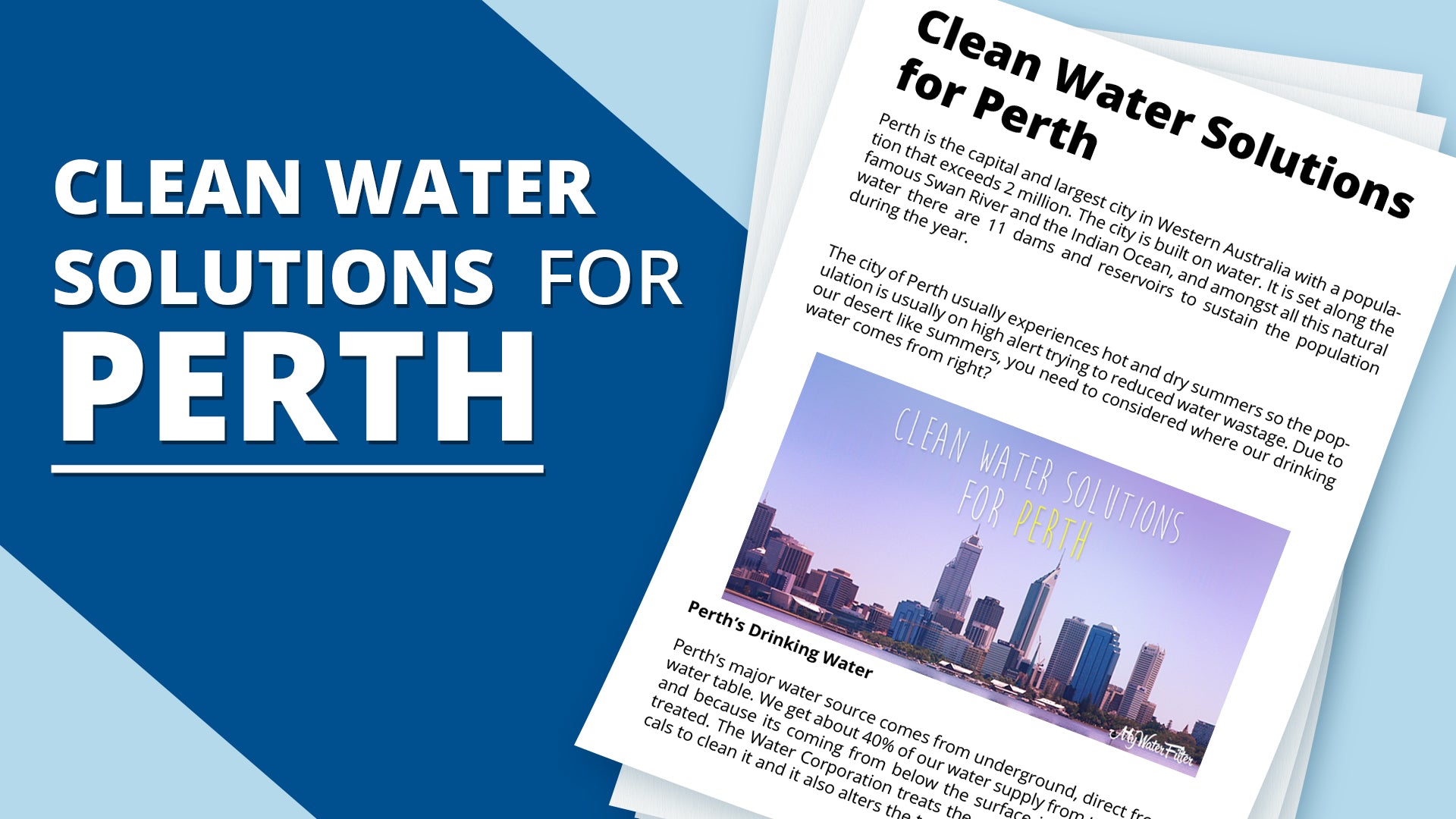 Clean Water Solutions and Water Filters for Perth