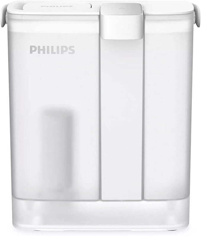 The Philips Next-generation instant water filter AWP2980WH, with its sleek, rectangular design, incorporates advanced Micro X-Clean instant filtration technology for pure and refreshing water.