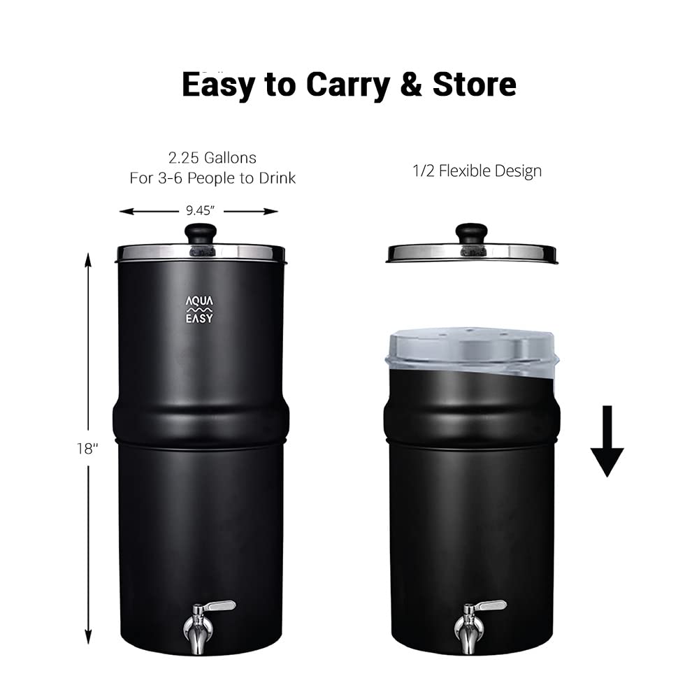 AquaEasy Stainless Steel Gravity Water Filter System