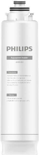 Philips Aquaporin Inside Reverse Osmosis Filter ADD583/79 (2000L), featuring a white design with black o-rings on top and gray texts.