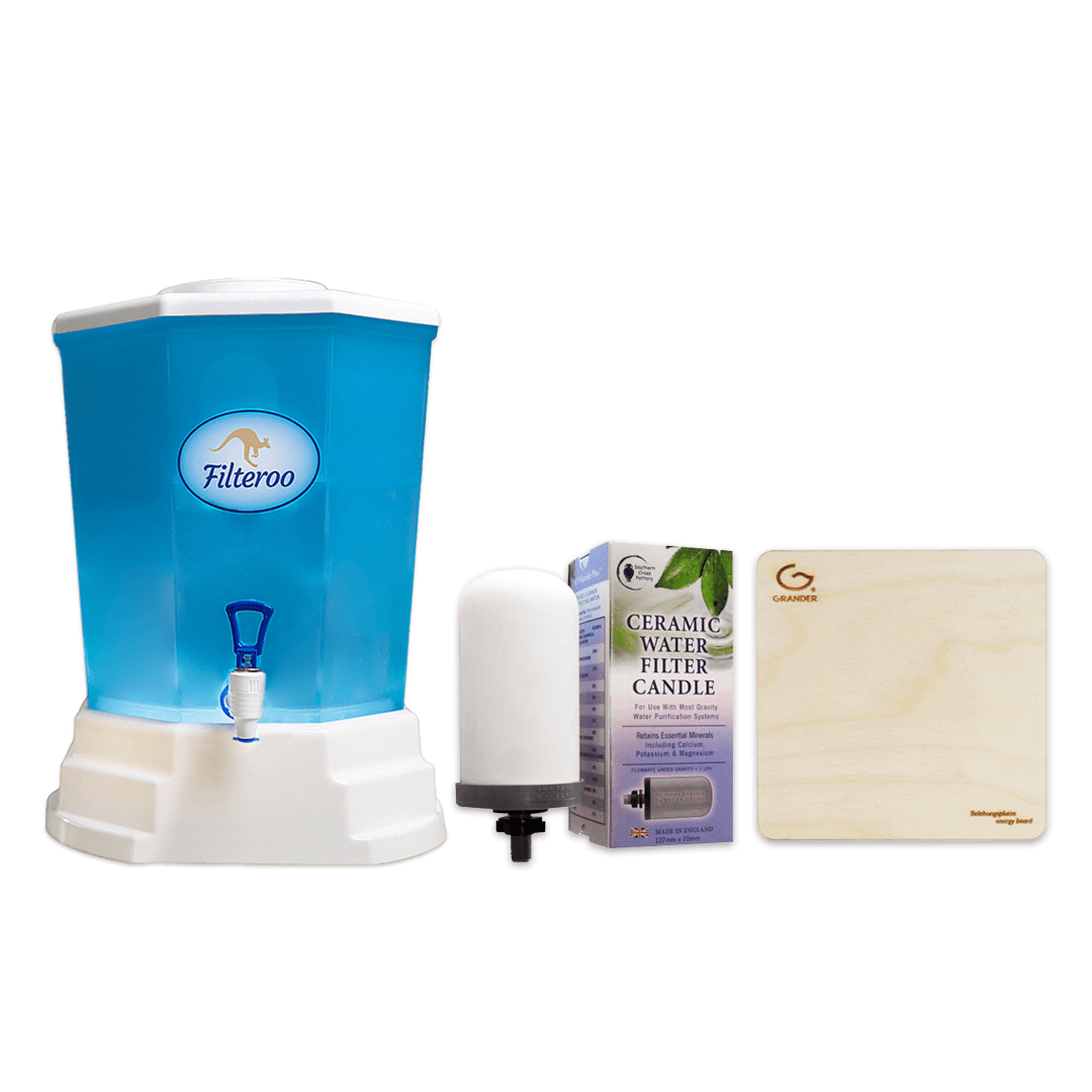 Filteroo® Blue 20L Benchtop Gravity Water Filter with SCP & Grander Board 1