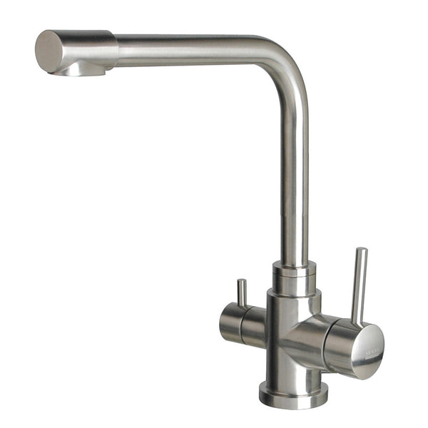 Tall Square Neck - 3 Way Kitchen Mixer Tap - Stainless Steel-2