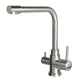 Short Square Neck - 3 Way Kitchen Mixer Tap - Stainless Steel