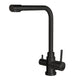Tall Square Neck - 3 Way Kitchen Mixer Tap - Black
