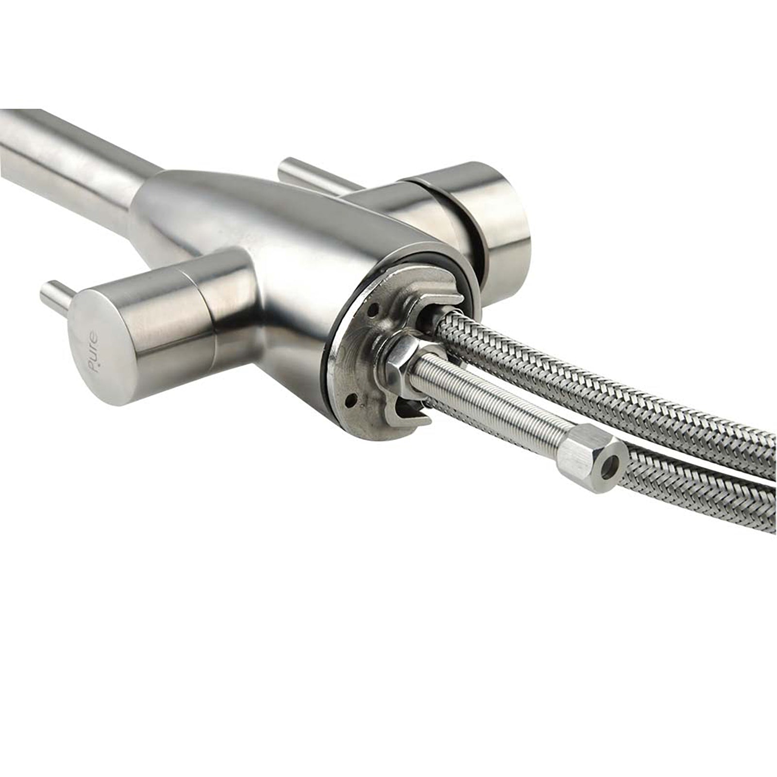 Gooseneck - 3 Way Kitchen Mixer Tap - Stainless Steel K5A