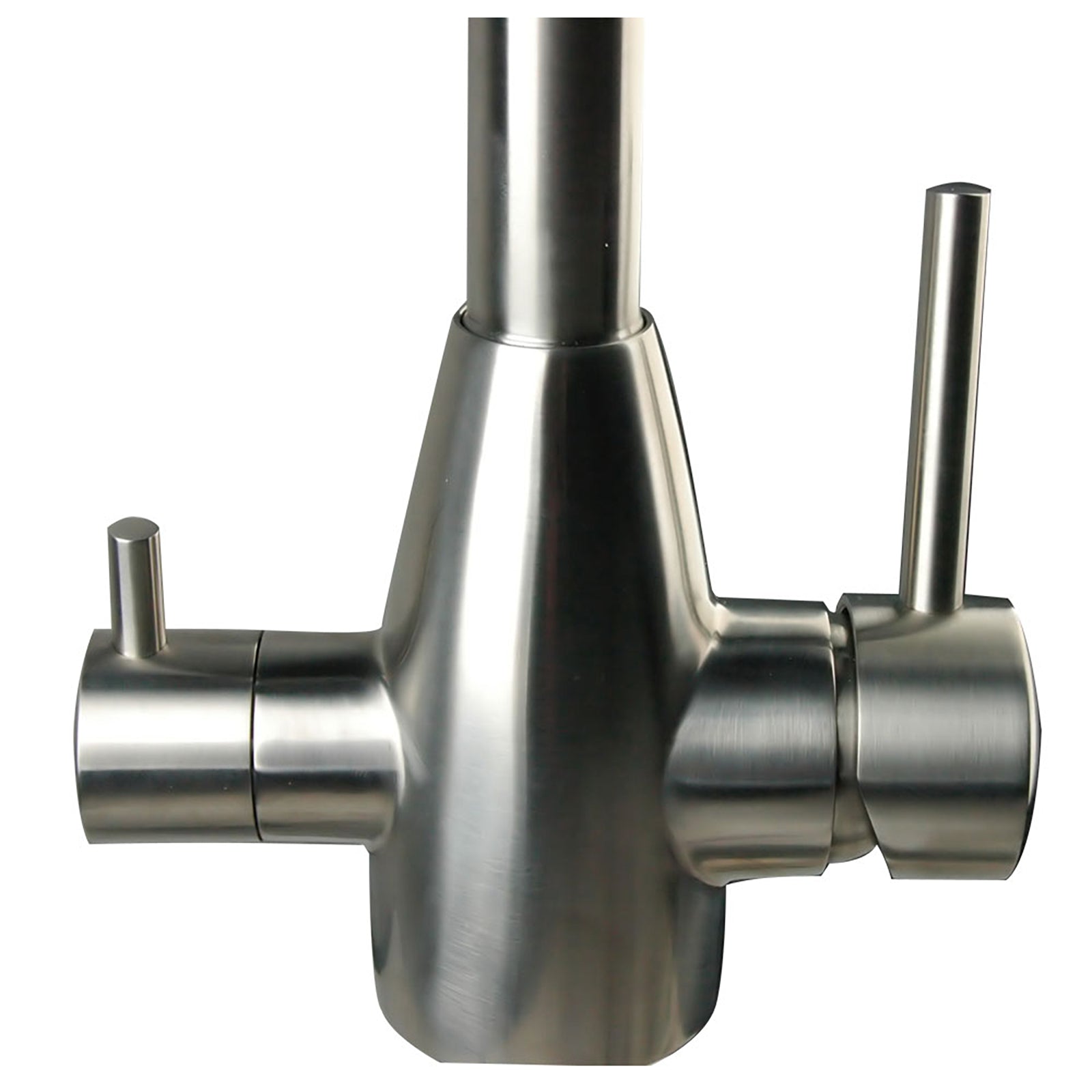 3 Way Mixer Tap - Rounded Square Neck - Stainless Steel