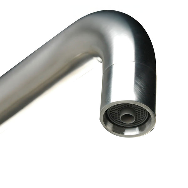 3 Way Mixer Tap - Rounded Square Neck - Stainless Steel faucet