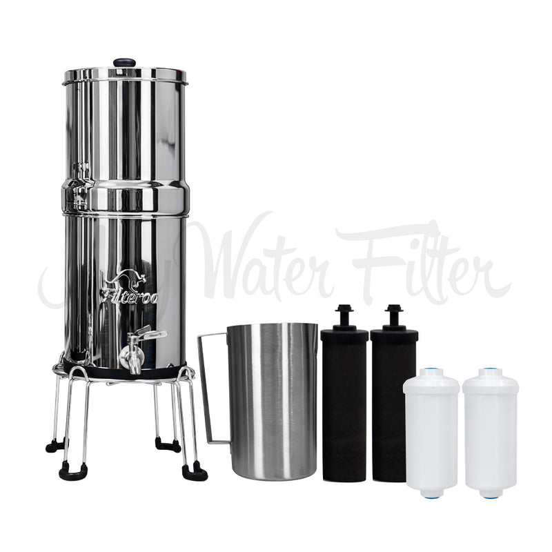 Filteroo® Stainless Steel Gravity Water Filter with Fluoride Removal