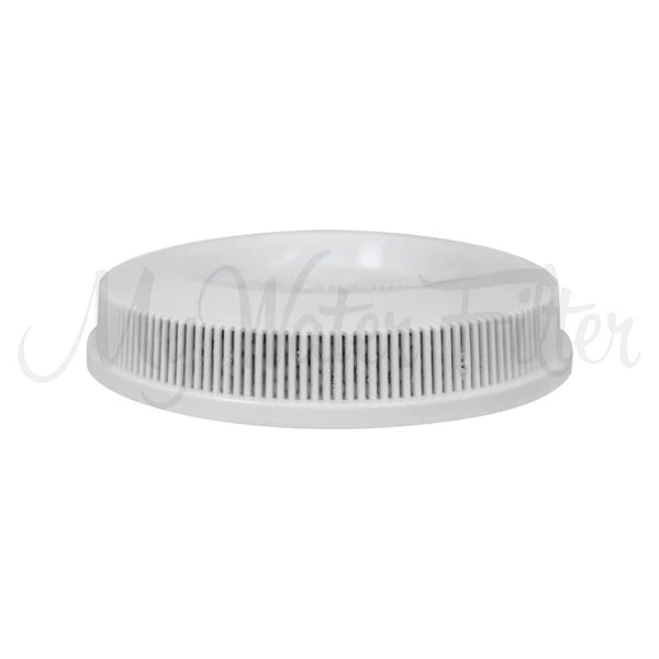 The Filteroo® Blue Replacement Cartridge Pack, created by Filteroo, features a white circular design with vertical slits on the side to ensure highly effective water filtration. This gravity water filter guarantees clean and safe drinking water.